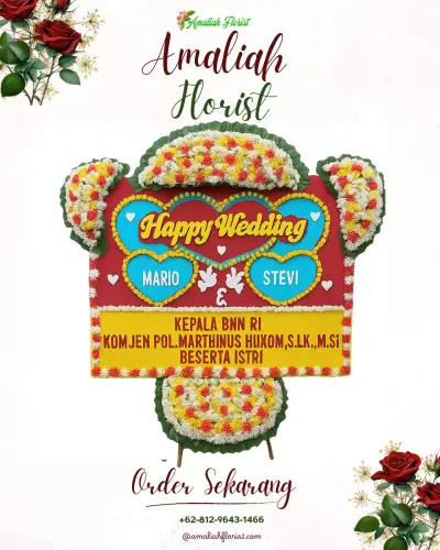 Karangan Papan Bunga Pernikahan di Pekandangan Jaya